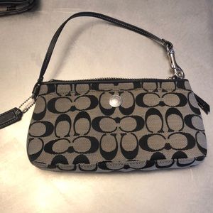 Coach wristlet. Black canvas.